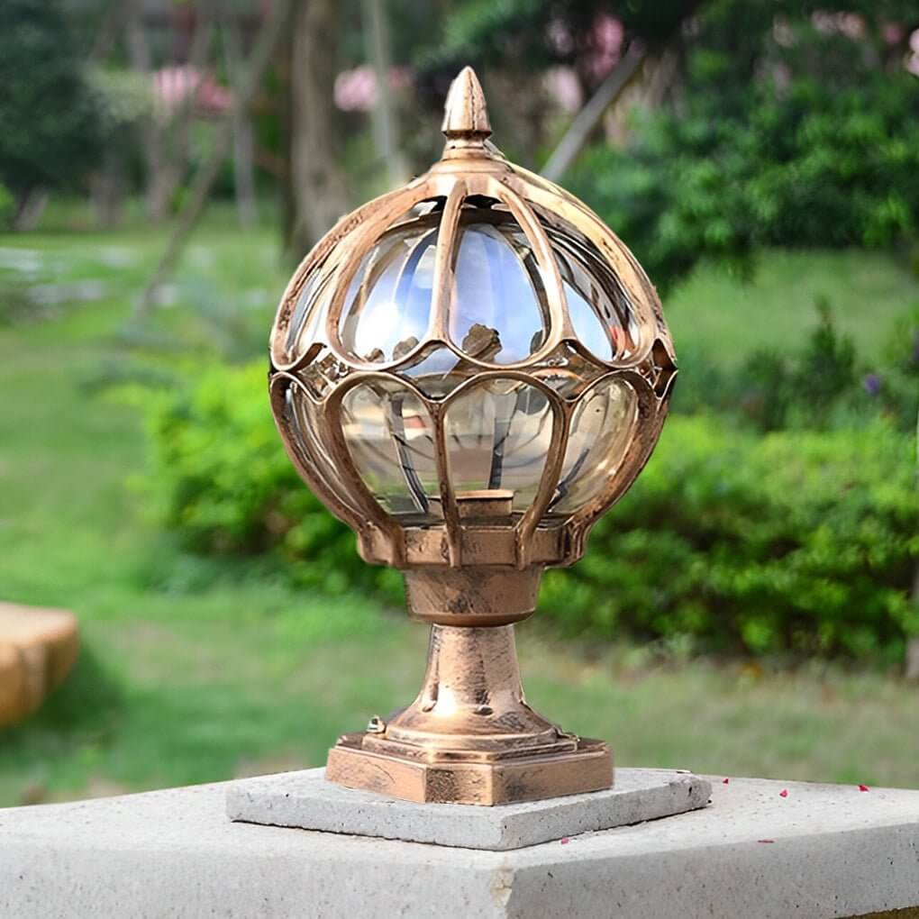 Lanterne classique à poser en verre avec cage