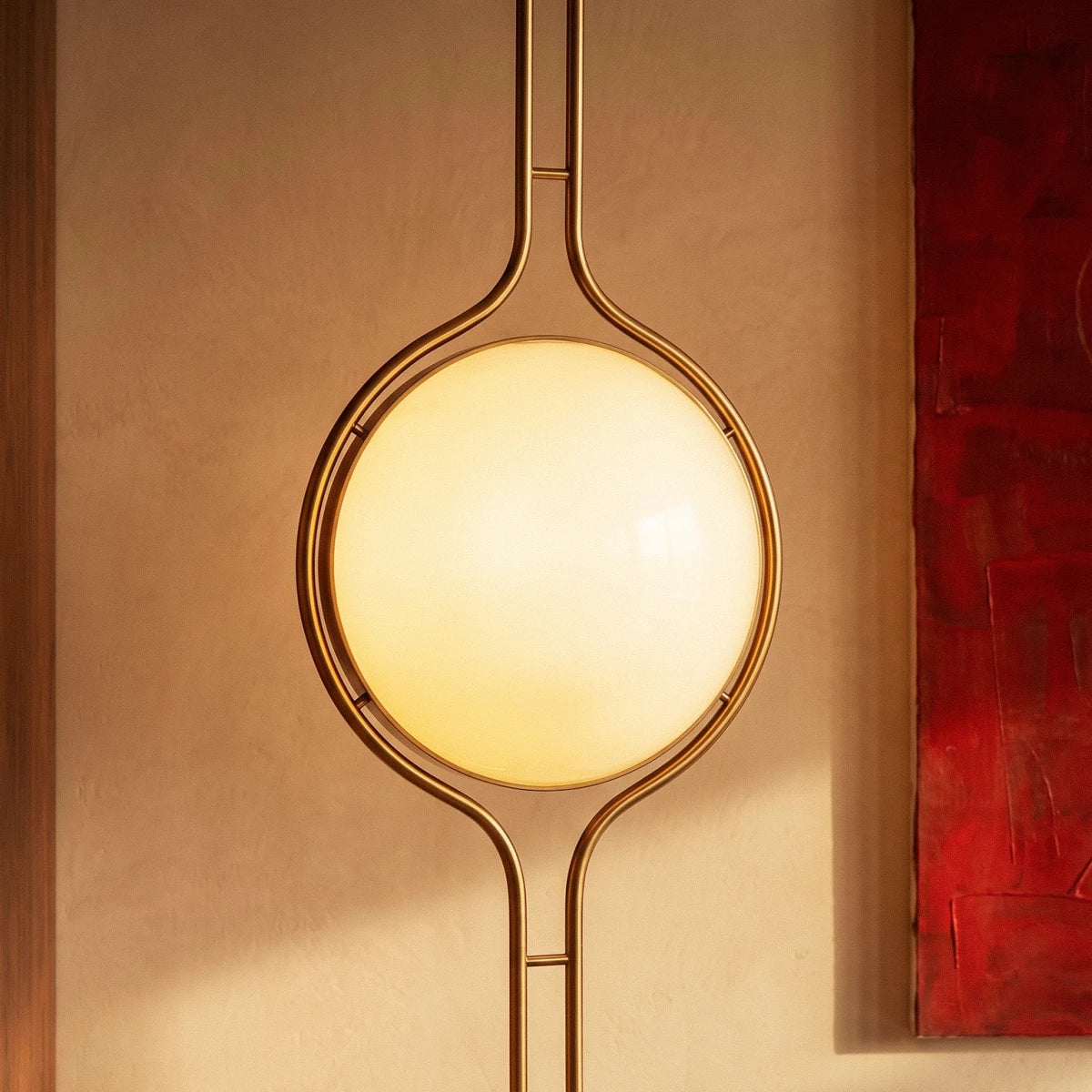 Lampadaire du sol au plafond en métal Pelvaro au style du milieu du siècle