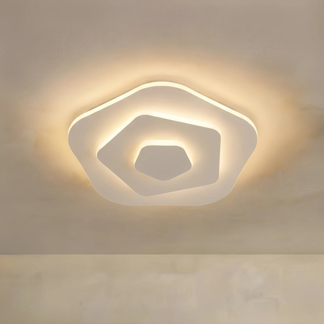 Plafonnier métallique superposé à montage affleurant