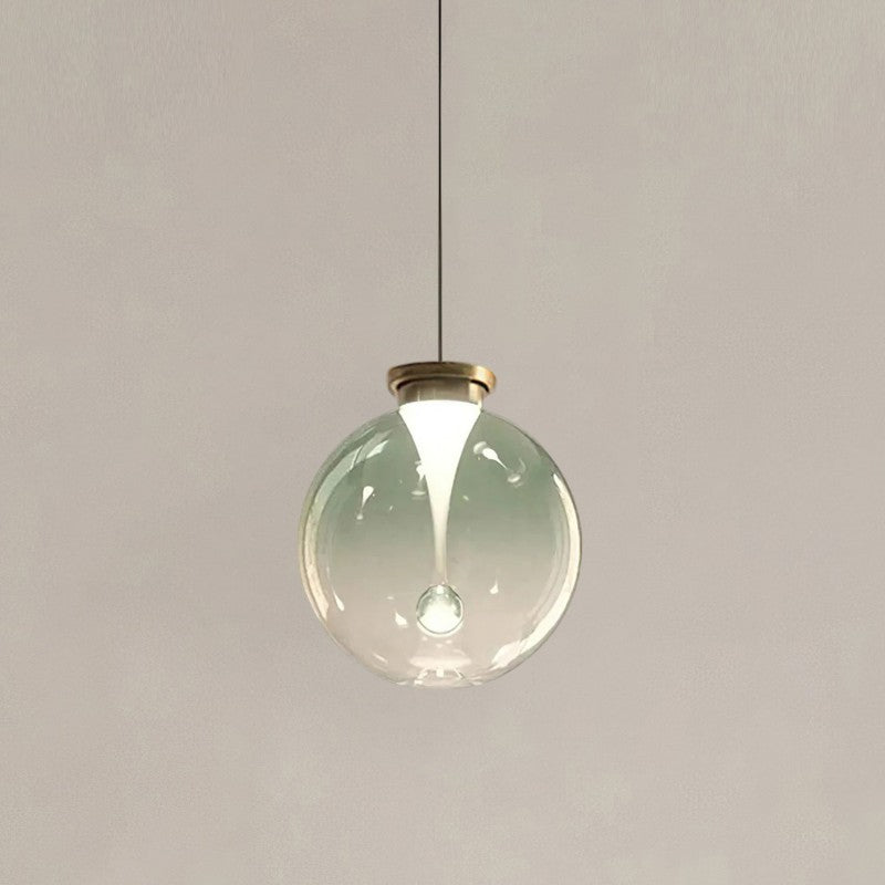 Suspension boule en verre teinté