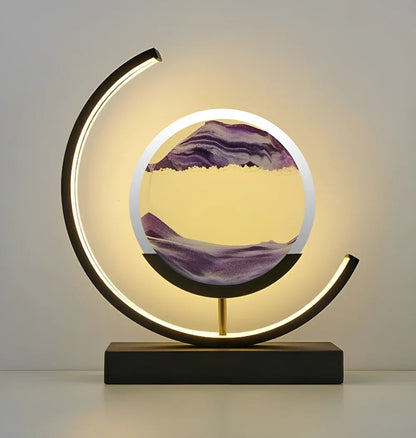 Lampe de table minimaliste en aluminium Sandveil, avec art du sable
