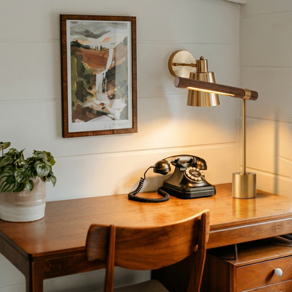 Lampe de table en laiton mid-century Pravena