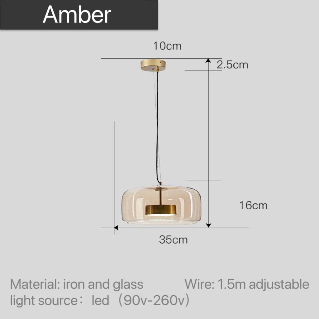 Suspension en verre teinté nordique Lumira