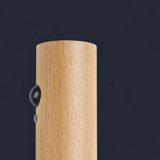 Applique murale minimaliste en bois Oakmira avec détecteur de mouvement