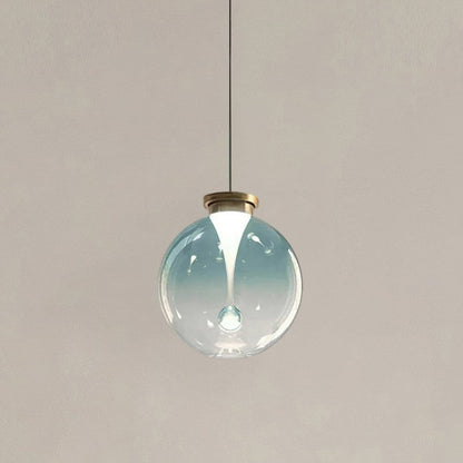 Suspension boule en verre teinté
