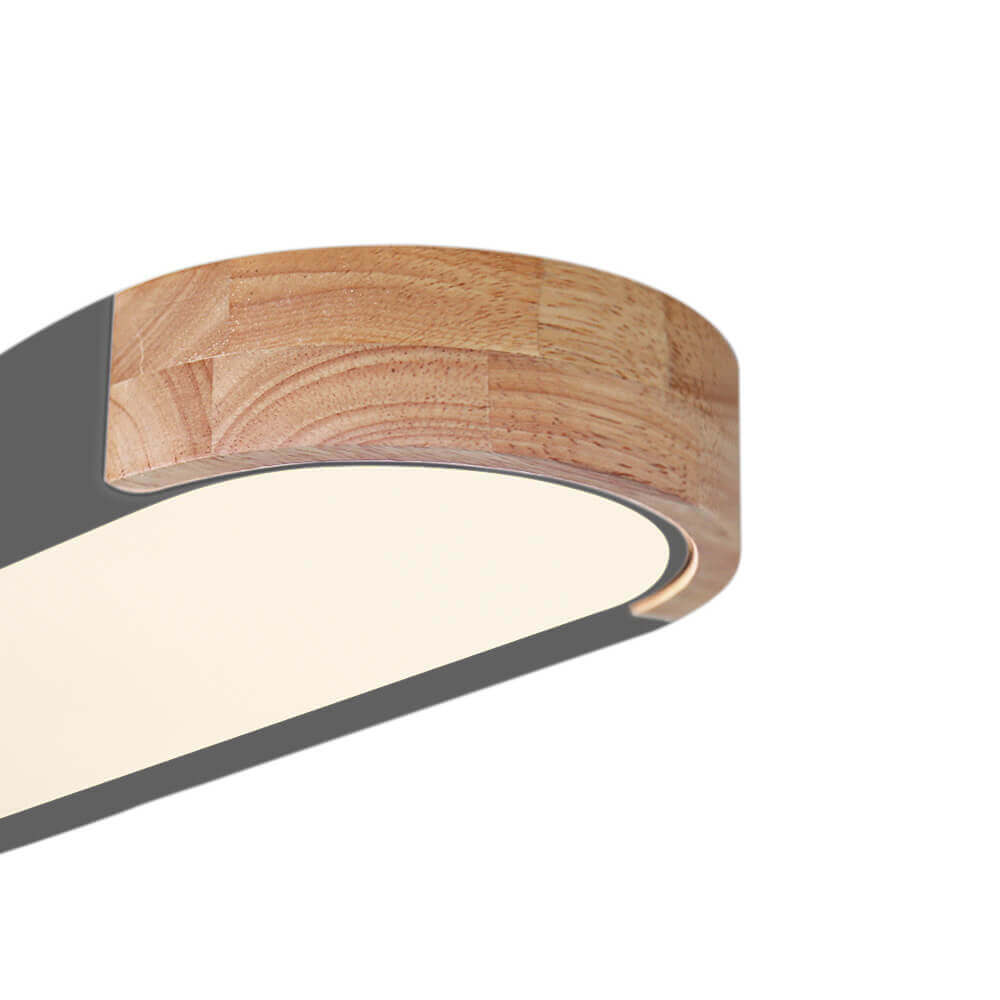 Plafonnier LED ovale en bois minimaliste Ovalyn