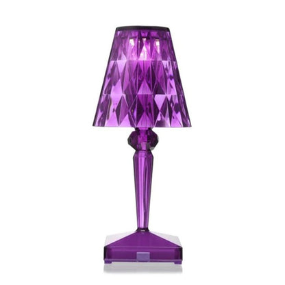 Lampe de table sans fil Prismara en cristal facetté