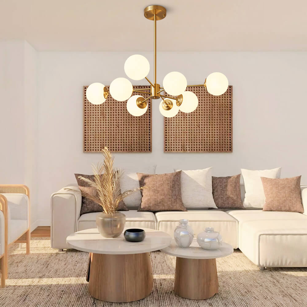 Lustre sphérique Spunik en opale