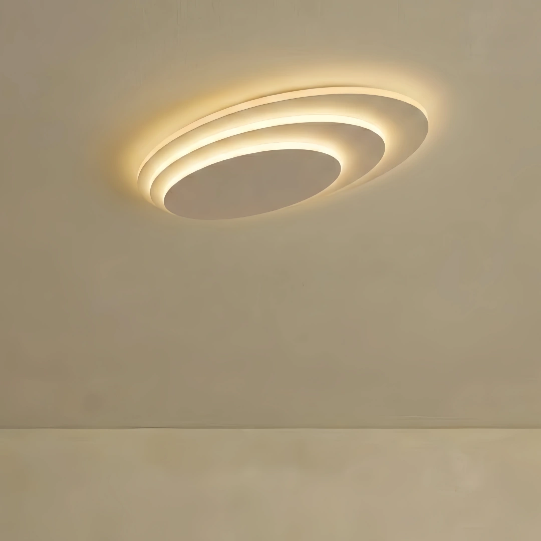 Plafonnier métallique superposé à montage affleurant