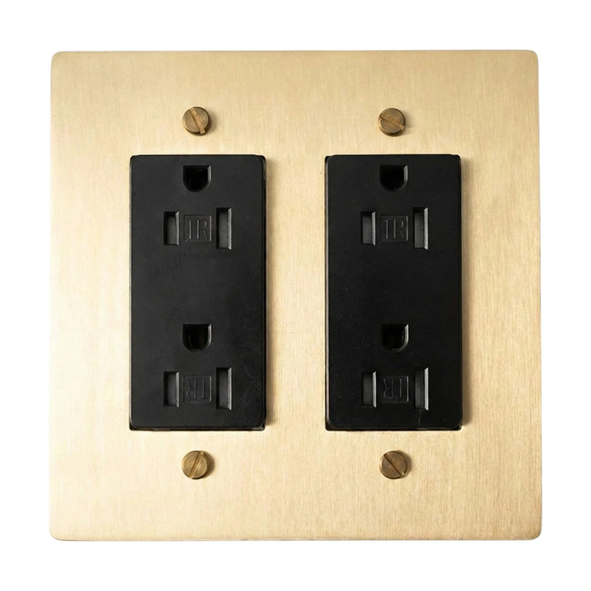 Prise double Galveno Vintage en laiton massif