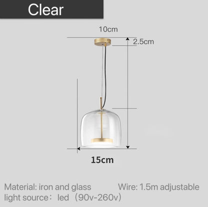 Suspension en verre teinté nordique Lumira