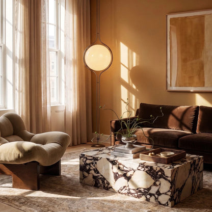 Lampadaire du sol au plafond en métal Pelvaro au style du milieu du siècle