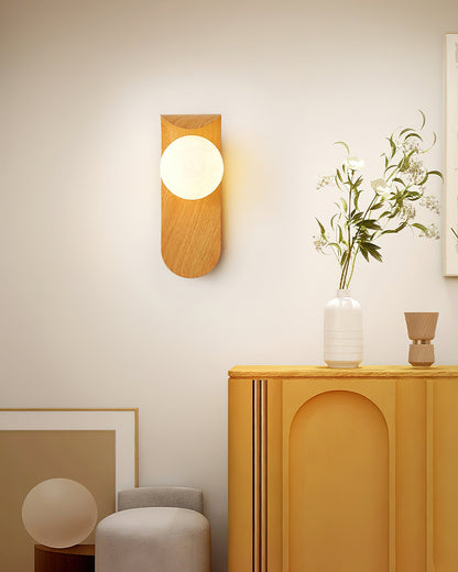 Applique murale globe minimaliste en bois Velmara