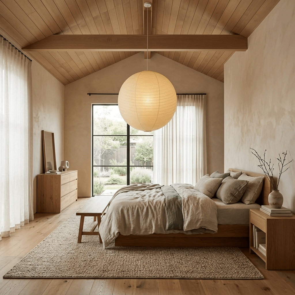 Suspension globe en papier washi