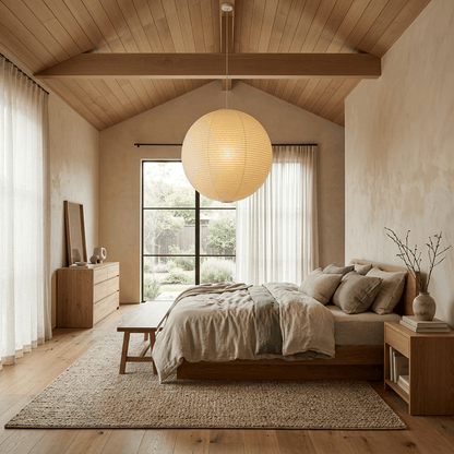 Suspension globe en papier washi