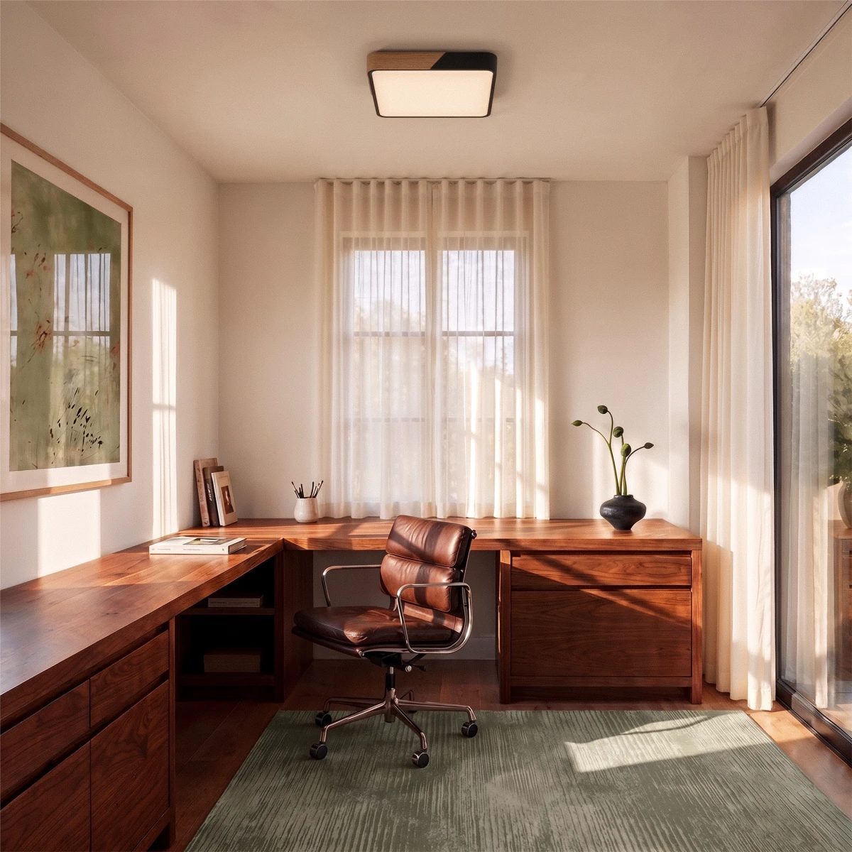 Rosvella Luminaire de plafond scandinave en bois