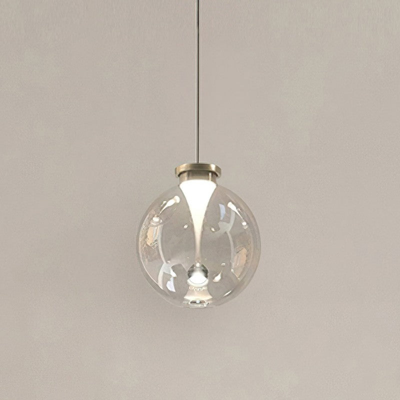 Suspension boule en verre teinté
