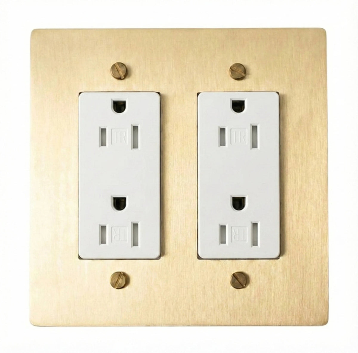 Prise double Galveno Vintage en laiton massif
