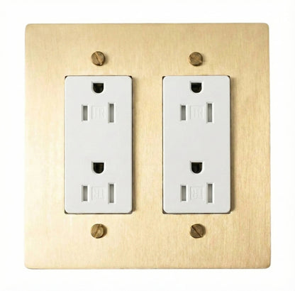 Prise double Galveno Vintage en laiton massif