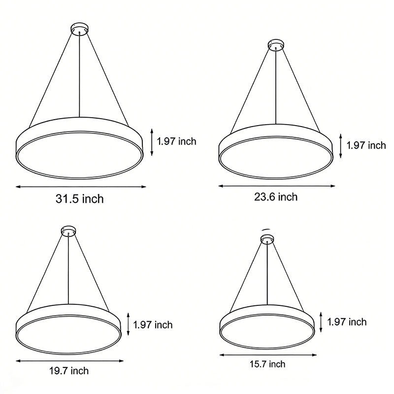 Suspension circulaire avec anneau métallique