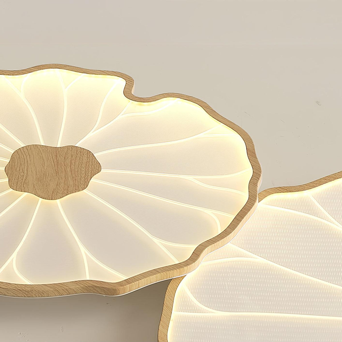 Plafonnier effet grain de bois Waterlily