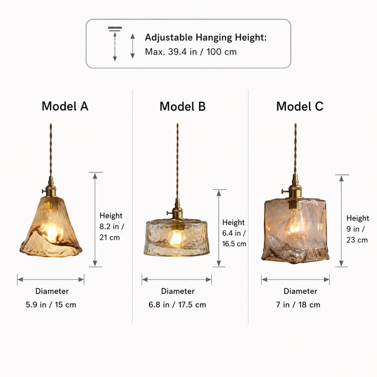 Suspension vintage en laiton et ambre