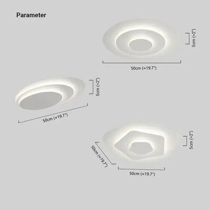 Plafonnier métallique superposé à montage affleurant