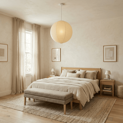 Suspension globe en papier washi