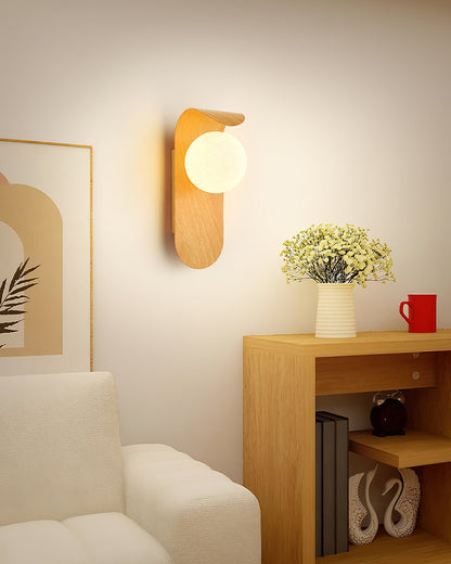Applique murale globe minimaliste en bois Velmara