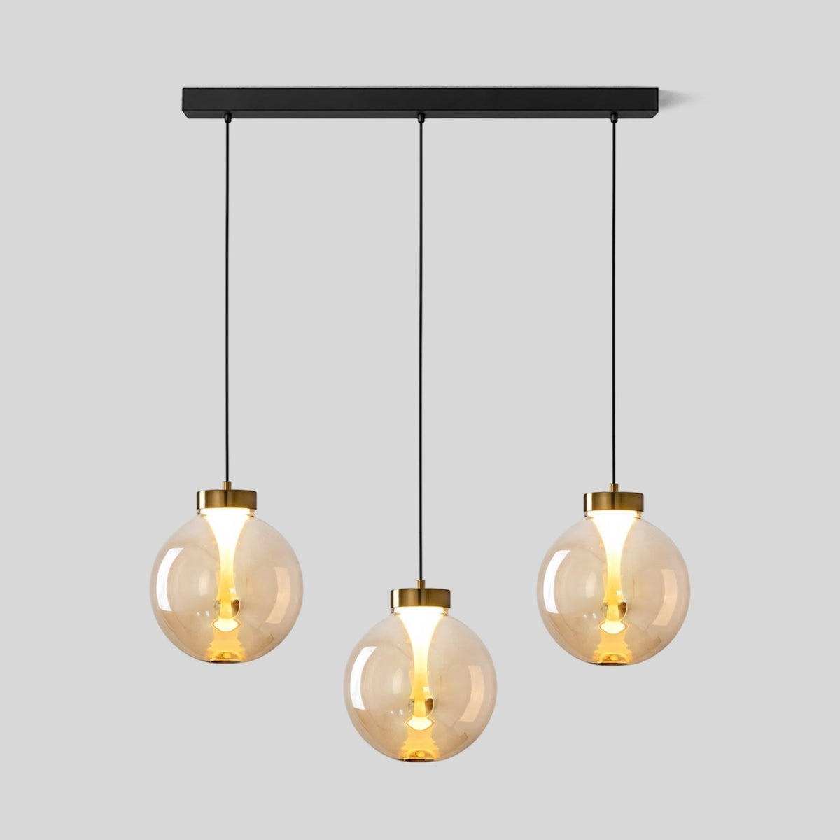 Suspension boule en verre teinté