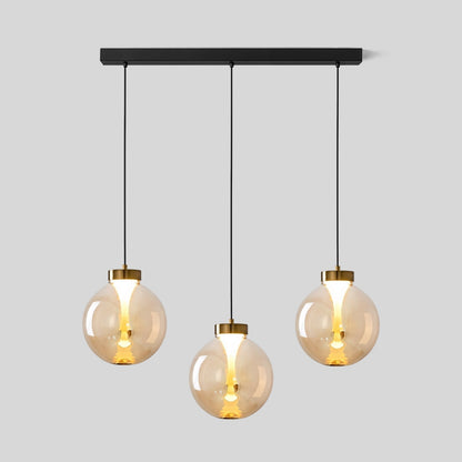 Suspension boule en verre teinté