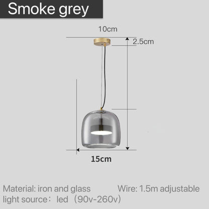 Suspension en verre teinté nordique Lumira