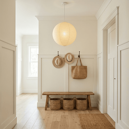 Suspension globe en papier washi
