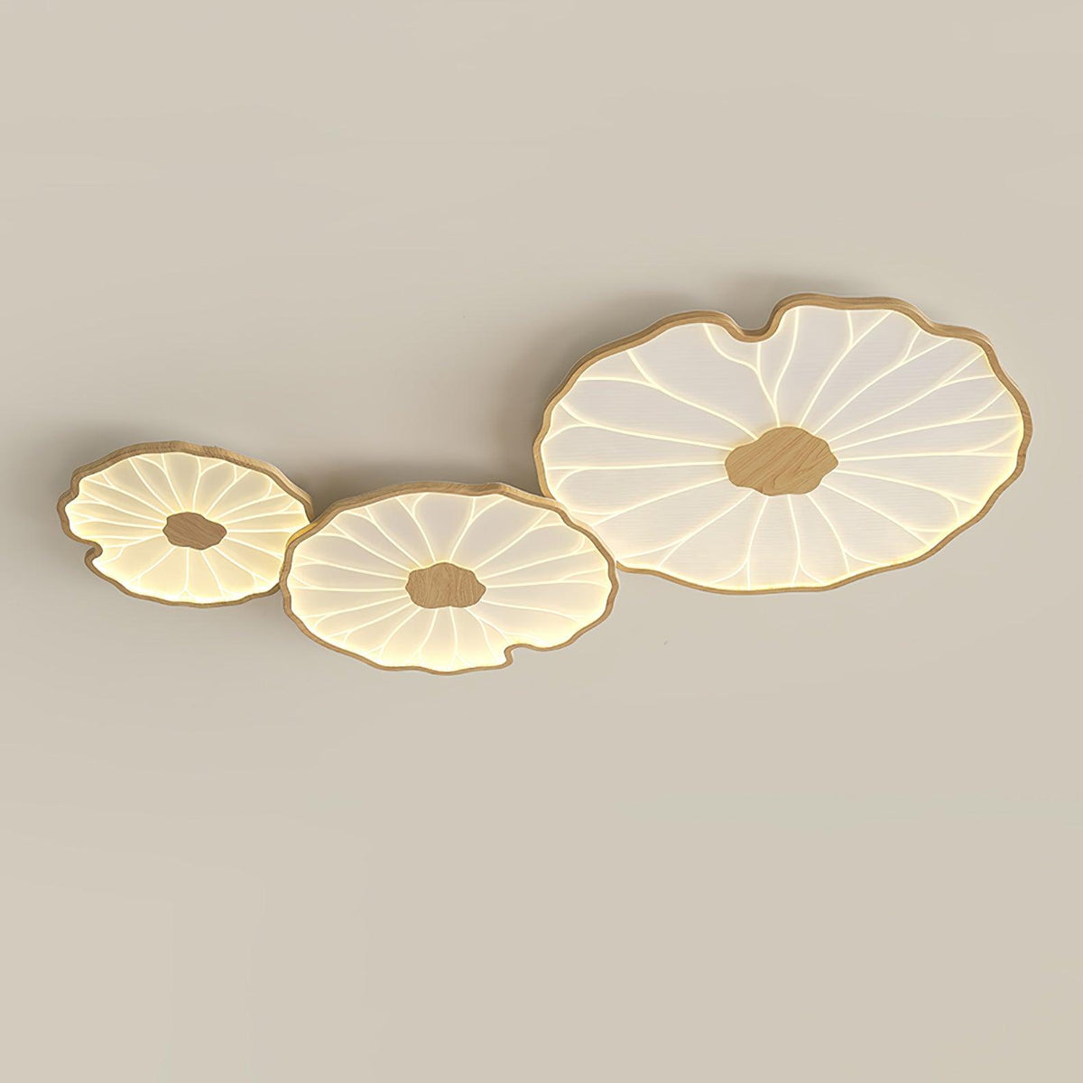 Plafonnier effet grain de bois Waterlily