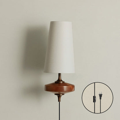 Applique murale enfichable en noyer et laiton