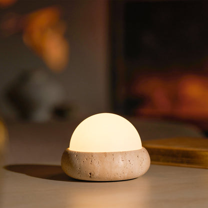 Lampe de table Wabi-Sabi en travertin Orlando