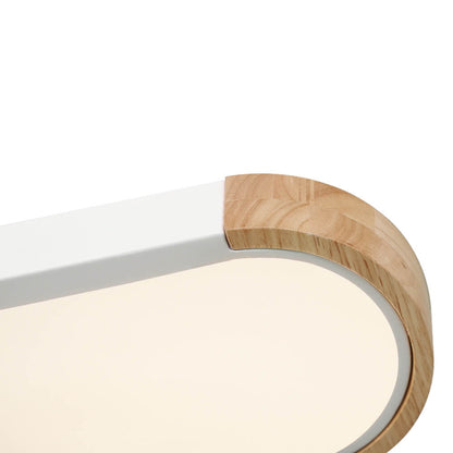 Plafonnier LED ovale en bois minimaliste Ovalyn