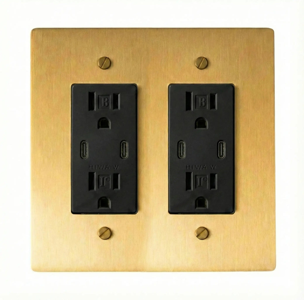 Prise double Galveno Vintage en laiton massif