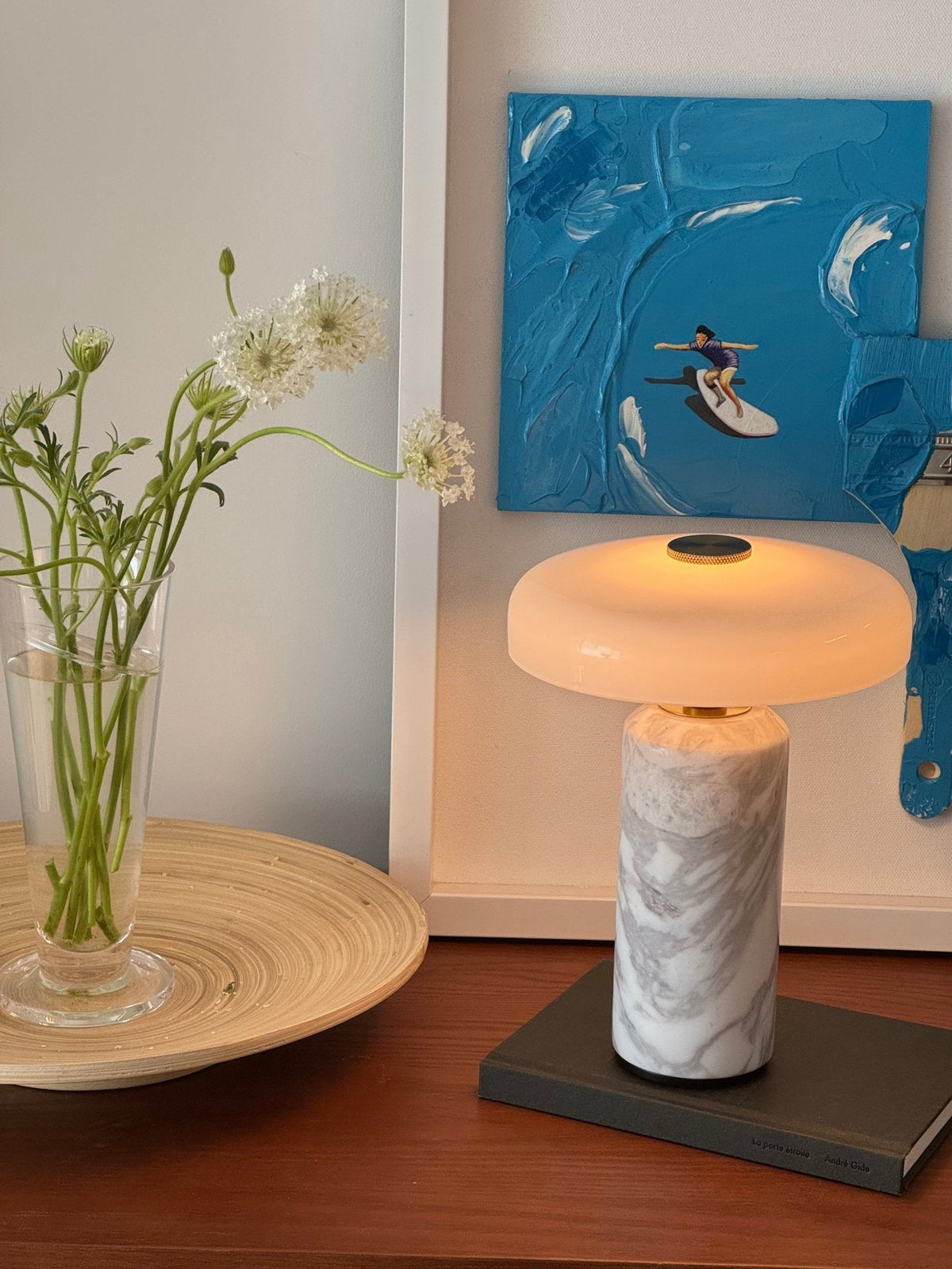 Lampe de table en marbre art déco Vestara