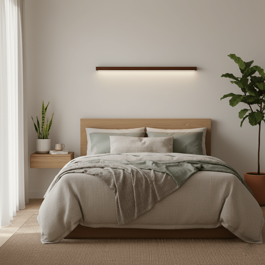 Applique murale linéaire fine en bois