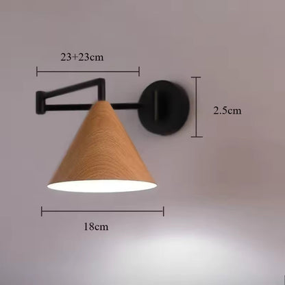 Applique murale Linnoro à bras pivotant, effet bois, style scandinave