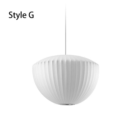 Suspension en tissu de soie plissé