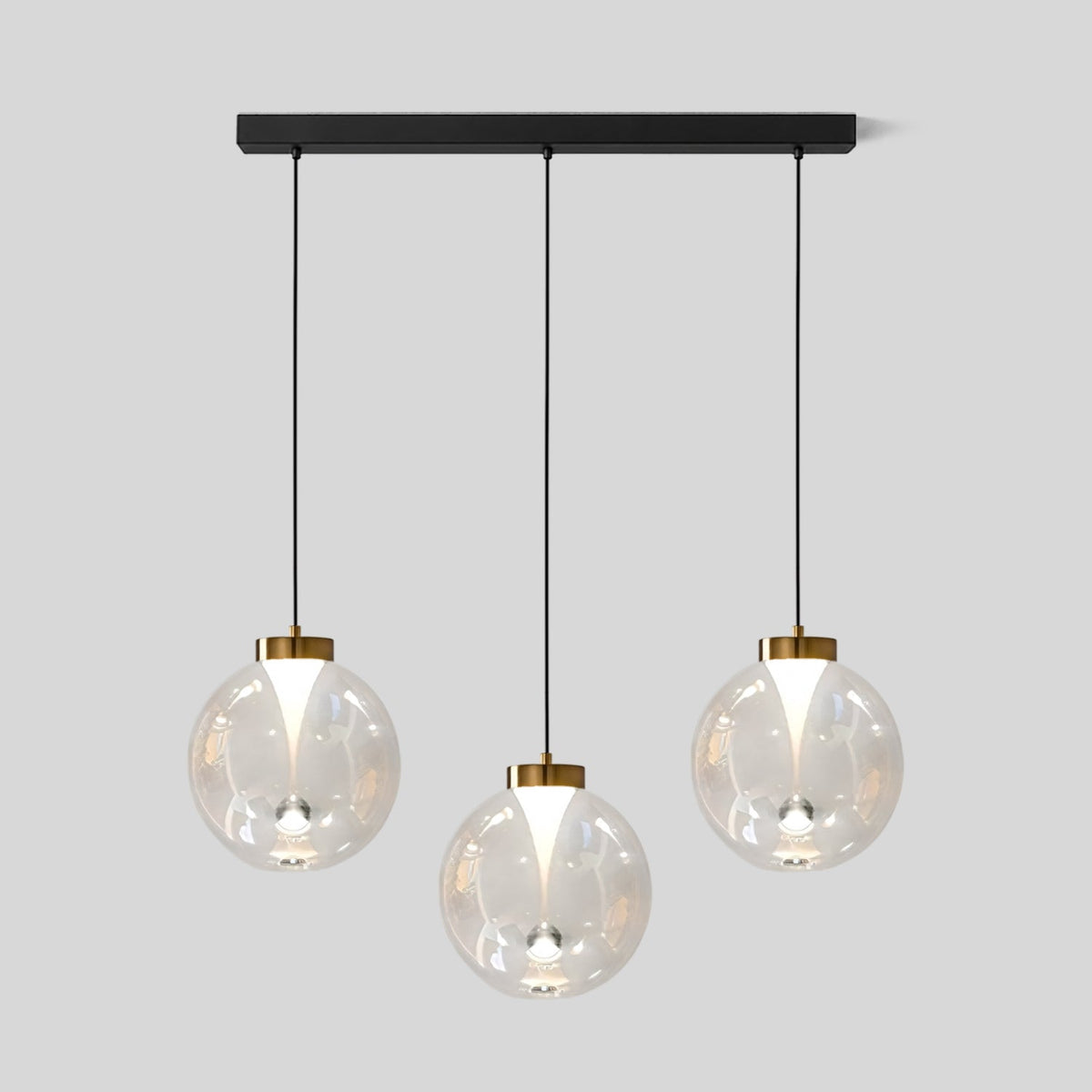 Suspension boule en verre teinté