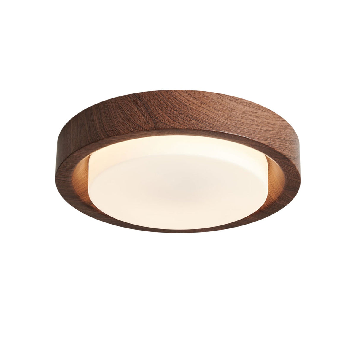 Plafonnier rond en bois et verre