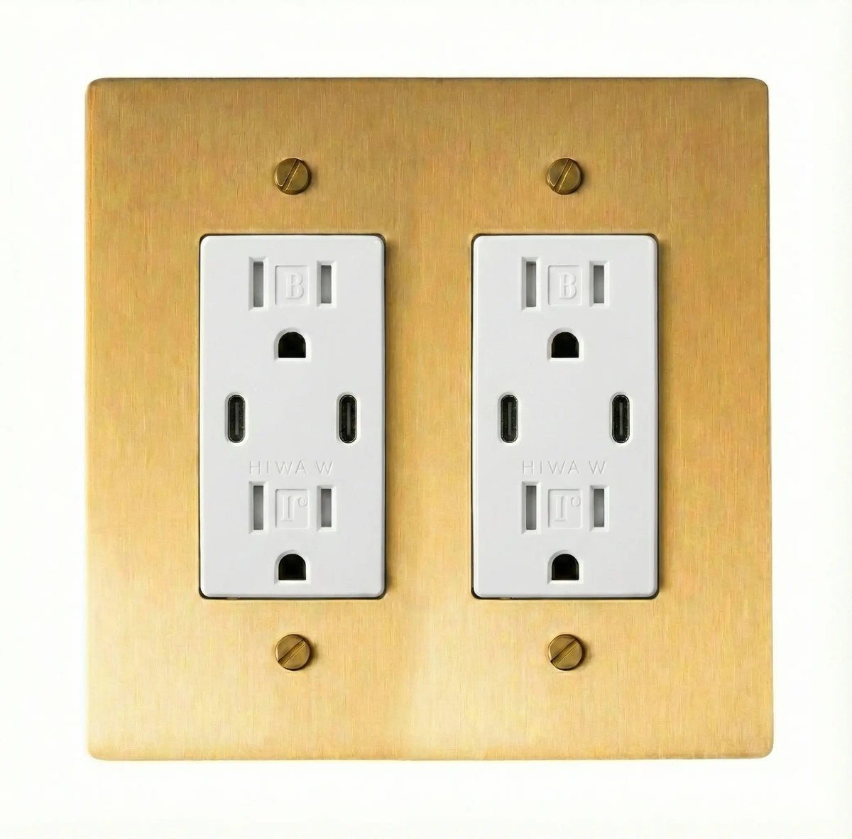 Prise double Galveno Vintage en laiton massif