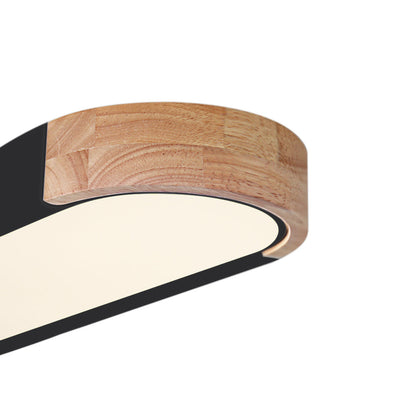 Plafonnier LED ovale en bois minimaliste Ovalyn
