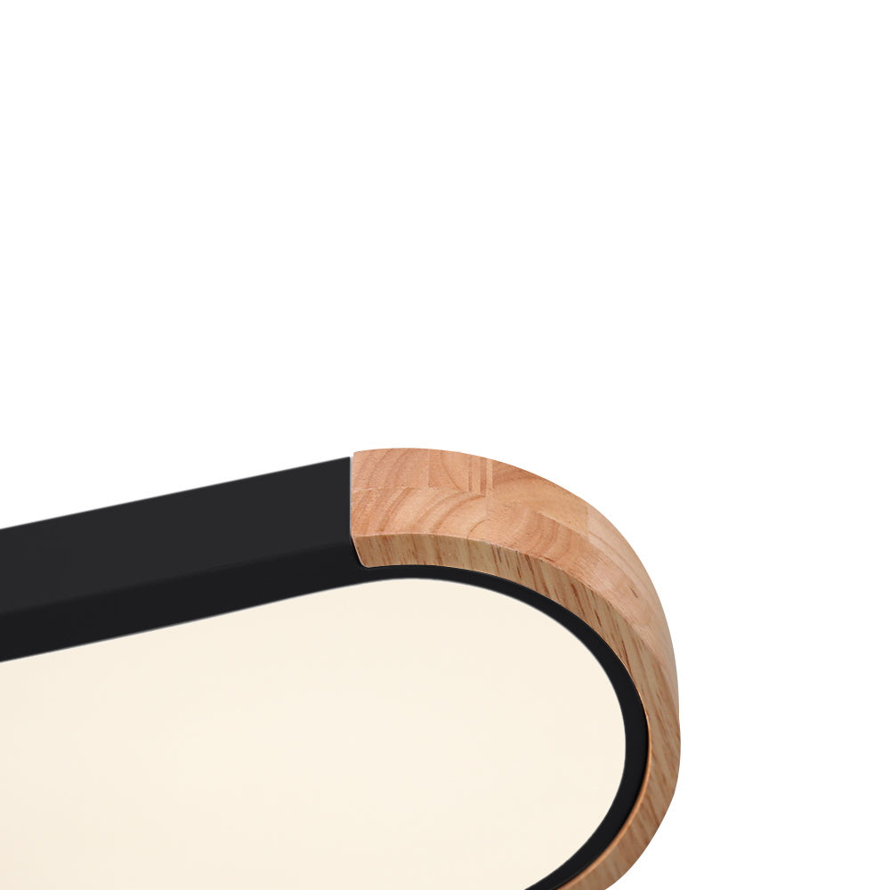 Plafonnier LED ovale en bois minimaliste Ovalyn