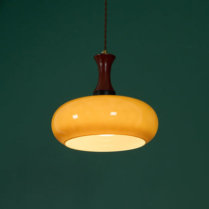 Suspension à brancher en verre ambré