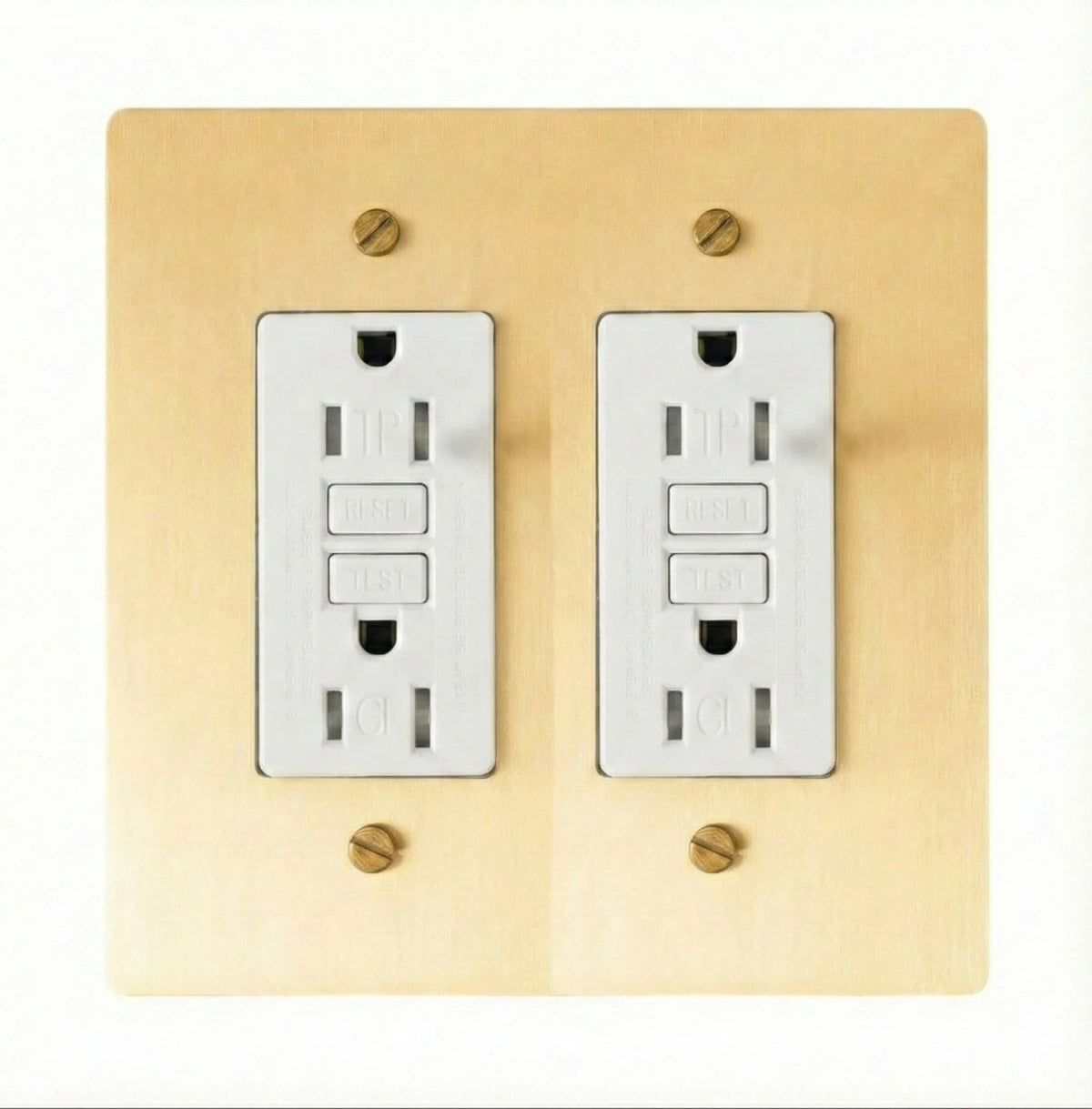 Prise double Galveno Vintage en laiton massif