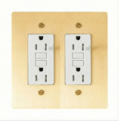 Prise double Galveno Vintage en laiton massif